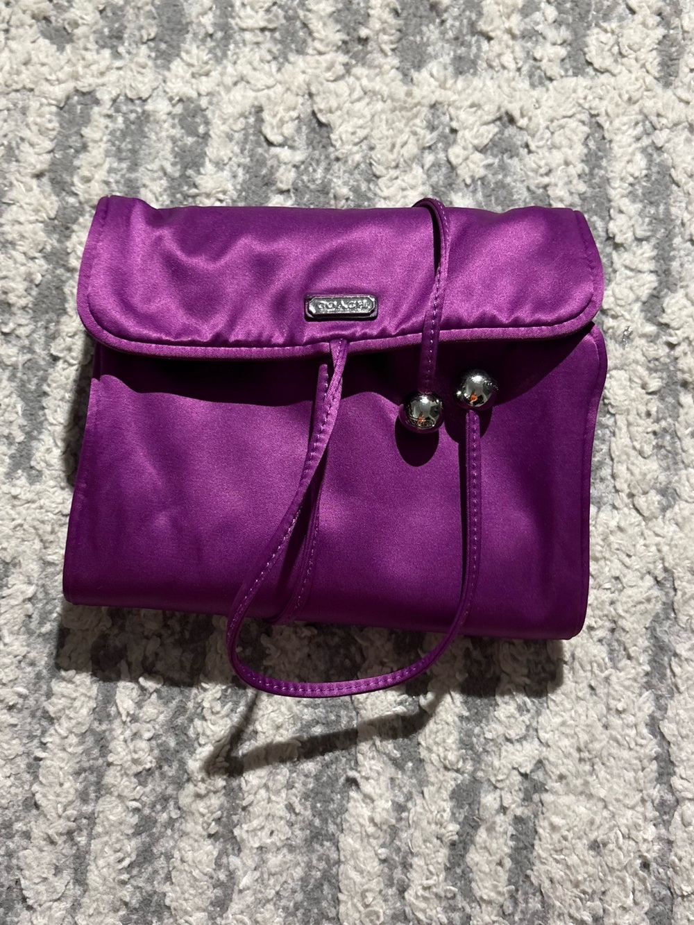 Coach purple pink satin jewelry holder carrier